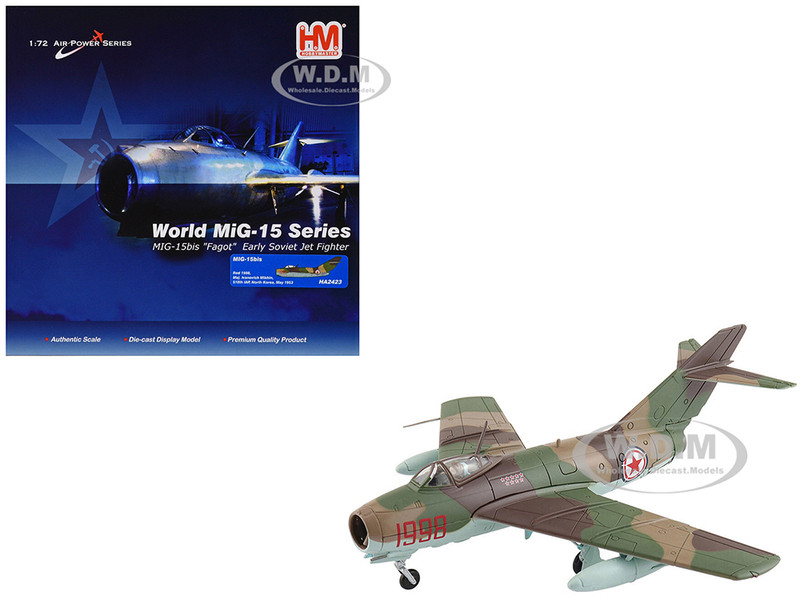 Mikoyan Gurevich MiG 15Bis Fighter Aircraft Major Ivanovich Mikhin 518th Fighter Aviation Regiment IAP North Korea 1953 Soviet Air Force Air Power Series 1/72 Diecast Model Hobby Master HA2423