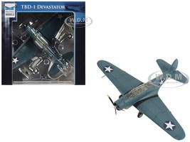 Douglas TBD 1 Devastator Bomber Aircraft Battle of Midway Lt Cdr EE Lindsey VT 6 USS Enterprise 1942 United States Navy SkyMax Models Series 1/72 Diecast Model Hobby Master SM8012