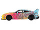 Nissan 35GT RR Ver 1 LB Silhouette Works GT Light Blue and Yellow with Graphics LBWK KUMA Limited Edition 1/64 Diecast Model Car Mini GT MGT00742