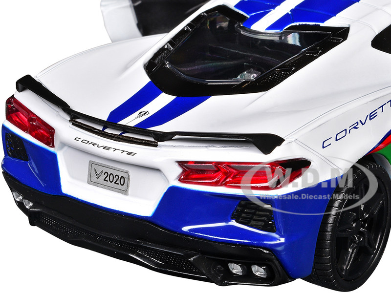 2020 Chevrolet Corvette #28 White with Blue Graphics 