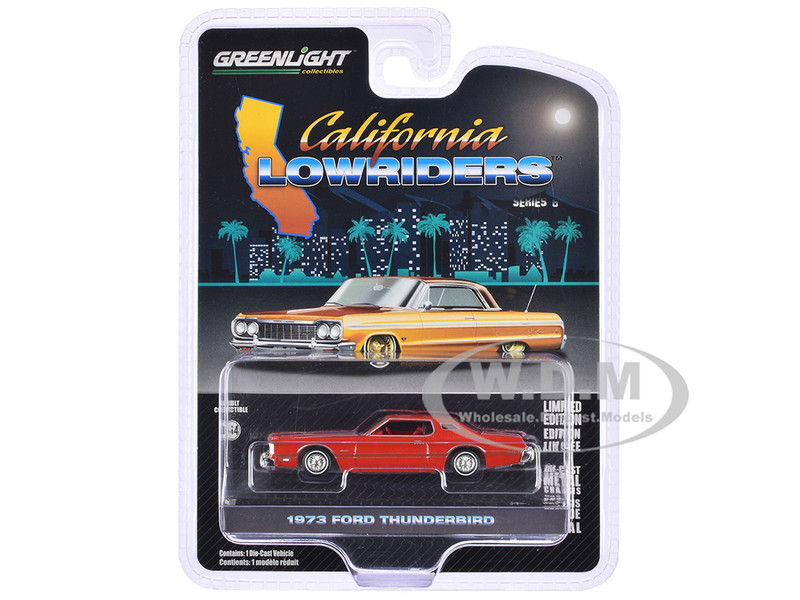 1973 Ford Thunderbird Red Custom with Graphics California Lowriders Series 6 1/64 Diecast Model Car Greenlight 63070E