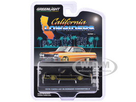 1976 Cadillac Eldorado Convertible Black and Gold California Lowriders Series 6 1/64 Diecast Model Car Greenlight 63070F