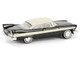 1957 Plymouth Belvedere Jet Black with Sand Dune White Top and Stripes Showroom Floor Series 6 1/64 Diecast Model Car Greenlight 68060A