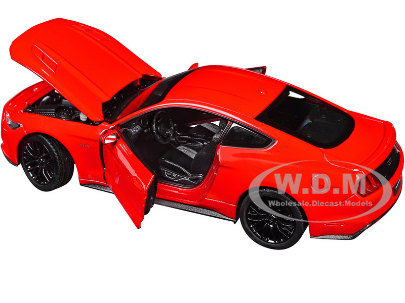 2015 FORD MUSTANG GT 5.0 RED 1/24 DIECAST MODEL CAR BY WELLY 24062