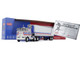 Peterbilt 352 COE 86 Sleeper and 40 Vintage Refrigerated Trailer White with Blue and Red Stripes Bicentennial Patriot 1/64 Diecast Model DCP/First Gear 69-1920