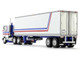 Peterbilt 352 COE 86 Sleeper and 40 Vintage Refrigerated Trailer White with Blue and Red Stripes Bicentennial Patriot 1/64 Diecast Model DCP/First Gear 69-1920