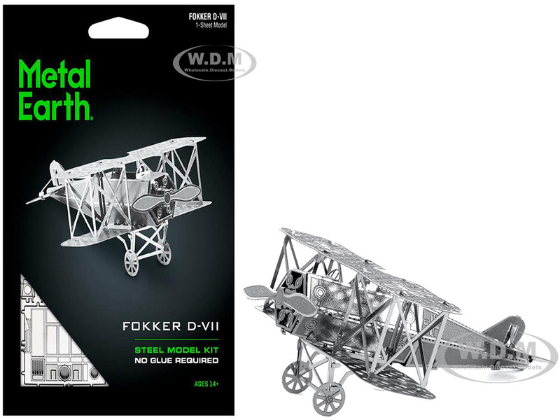 Model Kit Fokker D VII Fighter Aircraft Imperial German Army Easy Difficulty Steel Model Metal Earth MMS005