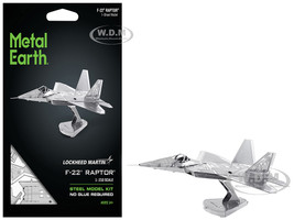 Model Kit Lockheed Martin F 22 Raptor Stealth Aircraft Moderate Difficulty Steel Model Metal Earth MMS050