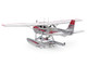 Model Kit Cessna 182 Floatplane White and Red Moderate Difficulty Steel Model Metal Earth MMS111