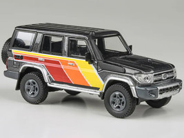 2014 Toyota Land Cruiser LC76 TRD Livery Gray Metallic with Stripes 1/64 Diecast Model Car Paragon Models PA-56311