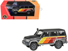 2014 Toyota Land Cruiser LC76 TRD Livery Gray Metallic with Stripes 1/64 Diecast Model Car Paragon Models PA-56311