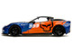 2006 Chevrolet Corvette Z06 #333 Spirit Racing Blue Metallic and Orange with Black Hood and Top Bigtime Muscle Series 1/24 Diecast Model Car Jada 35213