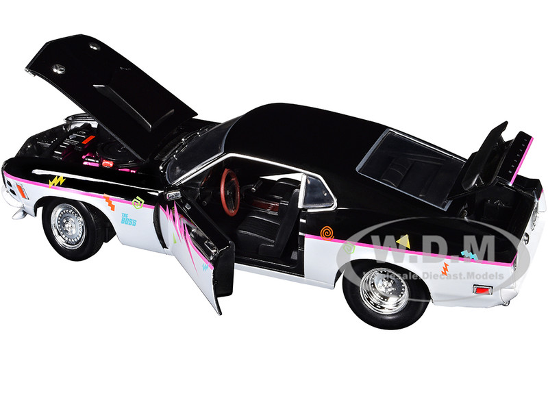 1970 FORD MUSTANG BOSS 429 BLACK & GRAY 1/24 DIECAST MODEL CAR BY
