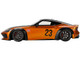 Nissan Z RHD Right Hand Drive #23 LB NATION WORKS Orange Metallic with Matt Black Hood and Black Top 1/18 Model Car Top Speed TS0581