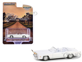 1976 Cadillac Eldorado Convertible White with White Interior and Bull Horns Hood Ornament Hobby Exclusive Series 1/64 Diecast Model Car Greenlight GL30523