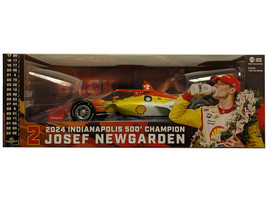 Dallara IndyCar #2 Josef Newgarden Shell Oil Team Penske 2024 Indianapolis 500 Champion Raced Version NTT IndyCar Series 2024 1/18 Diecast Model Car Greenlight 11258