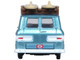 1961 Chevrolet Corvair Greenbrier Passenger Wagon Van Turquoise Metallic and Cameo White with Surfboards on Roof 1/87 (HO) Scale Diecast Model Car Oxford Diecast 87CG61001