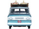 1961 Chevrolet Corvair Greenbrier Passenger Wagon Van Turquoise Metallic and Cameo White with Surfboards on Roof 1/87 (HO) Scale Diecast Model Car Oxford Diecast 87CG61001