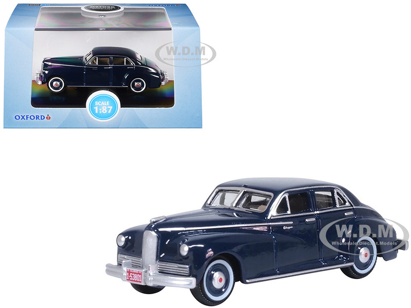 1942 Packard Clipper Touring Sedan Packard Blue 1/87 (HO) Scale Diecast Model Car Oxford Diecast 87PC42001