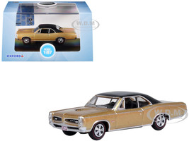 1966 Pontiac GTO Martinique Bronze Metallic with Black Top 1/87 (HO) Scale Diecast Model Car Oxford Diecast 87PG66003
