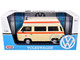 Volkswagen Type 2 T3 High Roof Ambulance Cream with Orange Stripes 1/24 Diecast Model Car Motormax 79595