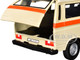 Volkswagen Type 2 T3 High Roof Ambulance Cream with Orange Stripes 1/24 Diecast Model Car Motormax 79595