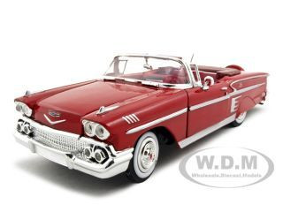 1958 Chevrolet Impala Red 1/24 Diecast Car Model Motormax 73267