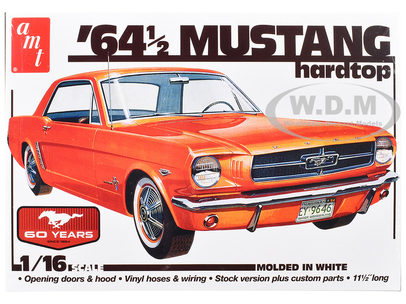 Skill 3 Model Kit 1964 1 2 Ford Mustang Coupe 60th Anniversary 1/16 Scale Model AMT AMT1461