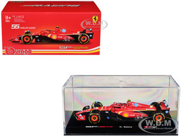 Ferrari SF 24 #55 Carlos Sainz Formula One F1 World Championship 2024 with Display Case Formula Racing Series 1/43 Diecast Model Car Bburago 36843CS