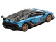 Lamborghini Aventador SVJ 63 Blu Aegir Blue Metallic with Carbon Top Limited Edition 1/64 Diecast Model Car Mini GT MGT00784