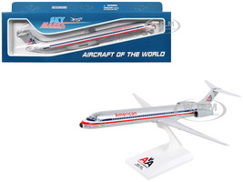 McDonnell Douglas MD 80 Commercial Aircraft American Airlines N495AA Silver with Blue and Red Stripes Snap Fit 1/150 Plastic Model Skymarks SKR087