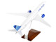 Boeing 787 10 Dreamliner Commercial Aircraft United Airlines N12010 White with Blue Tail and Wood Stand Snap Fit 1/200 Plastic Model Skymarks SKR5170