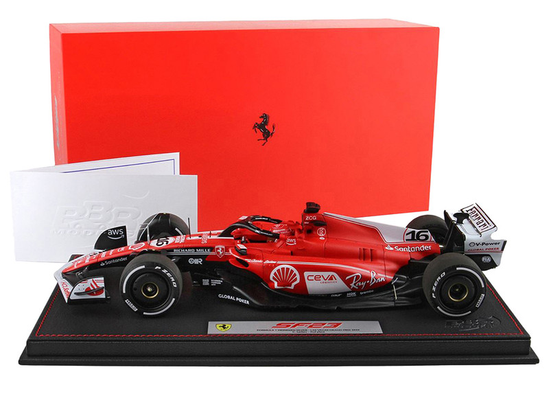 Ferrari SF 23 #16 Charles Leclerc 2nd Place Formula One F1 Las Vegas GP 2023 Limited Edition to 299 pieces Worldwide 1/18 Diecast Model Car BBR BBR231816EDIE