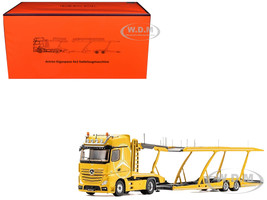 Mercedes Benz Actros Auto Transporter Yellow 1/64 Diecast Model GCD KS-069-402