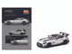 Mercedes Benz AMG GT Black Series Silver Metallic with Black Hood Stripes and Top Global64 Series 1/64 Diecast Model Tarmac Works T64G-042-SL