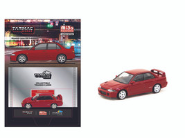 Mitsubishi Lancer GSR Evolution II RHD Right Hand Drive Red with Tarmac Cards Global64 Series 1/64 Diecast Model Tarmac Works T64G-049-RE