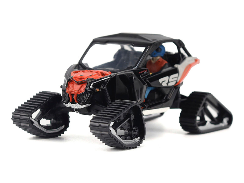 Can Am Maverick X3 X RS Turbo RR Winter Version Chalk Gray and Magma Red with Driver Figure 1/32 Diecast Model BRP Models 60004