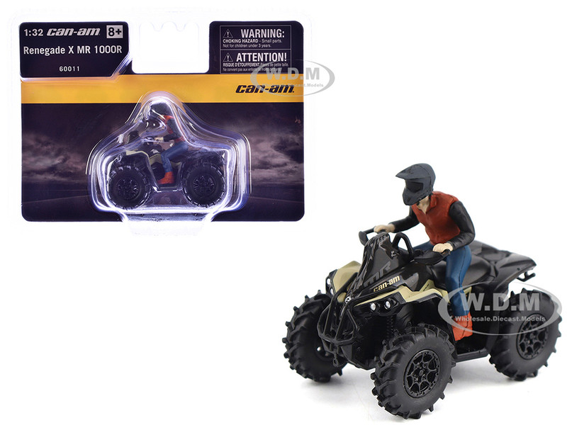 Can Am Renegade X MR 1000R ATV Desert Tan with Driver Figure 1/32 Diecast Model BRP Models 60011