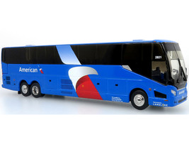 Prevost H3 45 Coach Bus American Airlines Landline Blue with Graphics Limited Edition 1/87 (HO) Diecast Model Iconic Replicas 87-0449