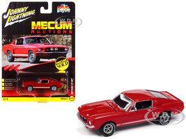 1967 Shelby GT 350 Red with White Side Stripes Mecum Auctions Pop Culture 2024 Release 2 1/64 Diecast Model Car Johnny Lightning JLPC015-JLSP393