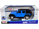2015 Jeep Wrangler Unlimited Blue with Black Top SE Trucks Series 1/24 Diecast Model Car Maisto 31268bl