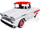 1958 Chevrolet Apache Fleetside Pickup Truck White with Red Top Timeless Legends Series 1/24 Diecast Model Car Motormax 79311wr