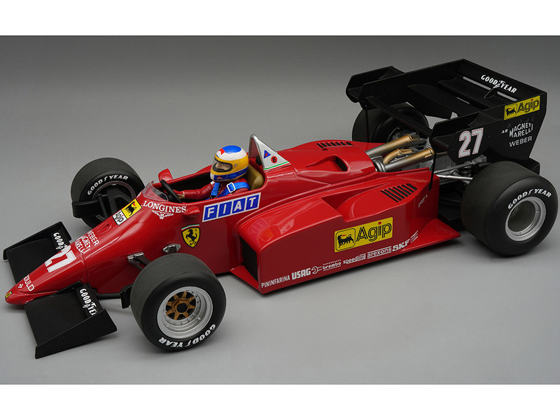 Ferrari 126 C4 M2 #27 Michele Alboreto 2nd Place Formula One F1 European GP 1984 with Driver Mythos Series Limited Edition to 90 pieces Worldwide 1/18 Model Car Tecnomodel TMD18-316B