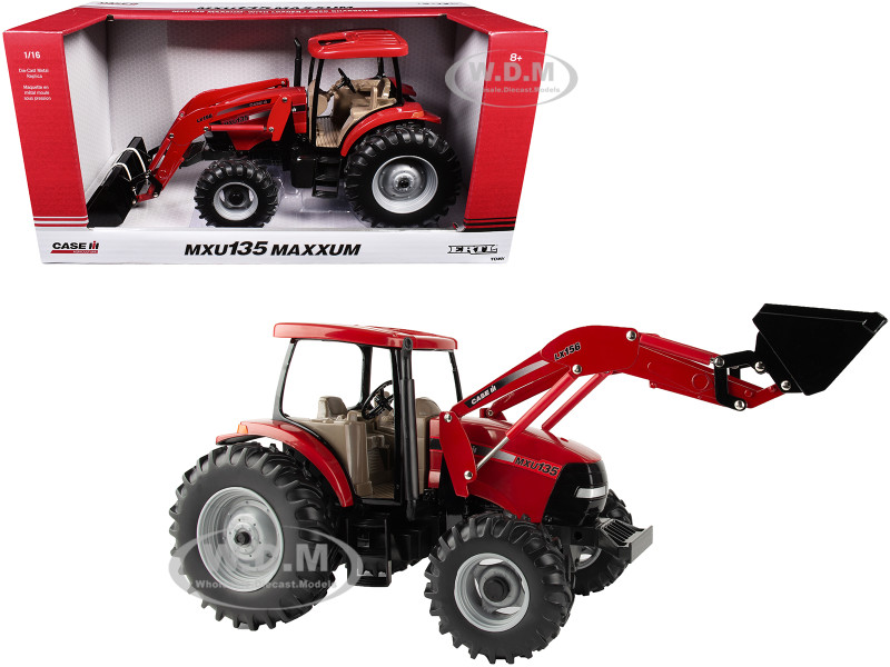 Case IH MXU135 Maxxum Tractor LX156 Loader Red Case IH Agriculture Series 1/16 Diecast Model ERTL TOMY 44359