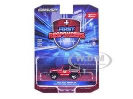 2011 Jeep Wrangler Volusia County Florida Beach Safety Ocean Rescue Lifeguard EMT Red with White Stripes First Responders Series 2 1/64 Diecast Model Car Greenlight 67060E