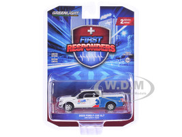 2020 Ford F 150 XLT Pickup Truck AMR Safety Team White and Blue First Responders Series 2 1/64 Diecast Model Car Greenlight 67060F