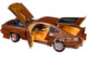 1978 Ford Mustang II King Cobra Dark Brown Metallic with Orange and Gold Hood Stripes 1/18 Diecast Model Car Greenlight 13669