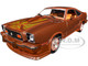 1978 Ford Mustang II King Cobra Dark Brown Metallic with Orange and Gold Hood Stripes 1/18 Diecast Model Car Greenlight 13669