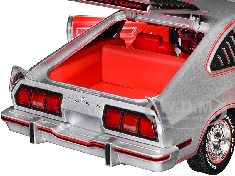 1978 Ford Mustang II King Cobra Silver Metallic with Red and Black