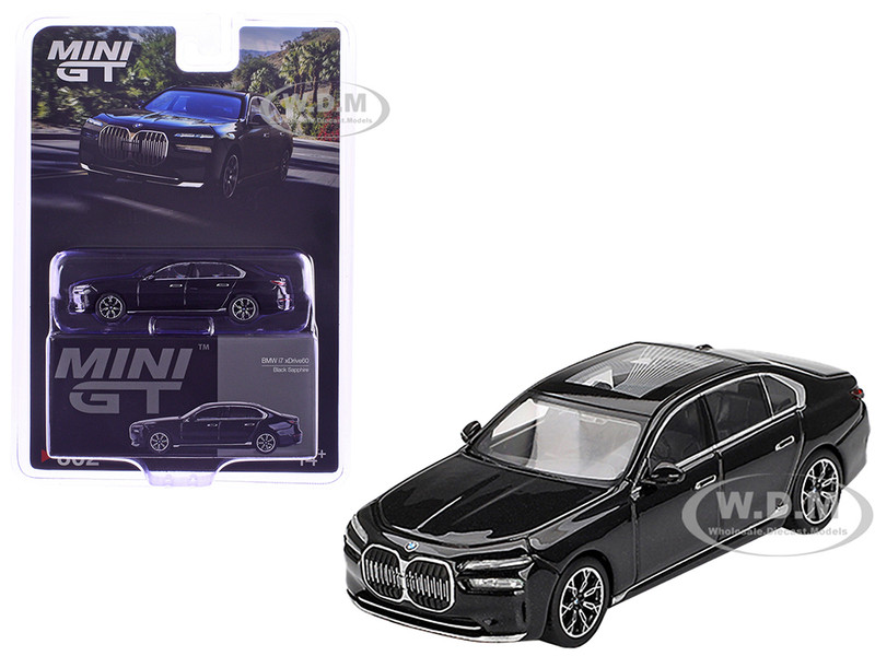 BMW i7 xDrive60 Black Sapphire Limited Edition 1/64 Diecast Model Car Mini GT MGT00802